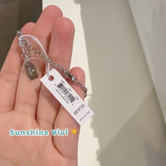 NWT COACH CBB21 Strawberry Charm Bracelet Silver/Multi - Picture 3 of 6